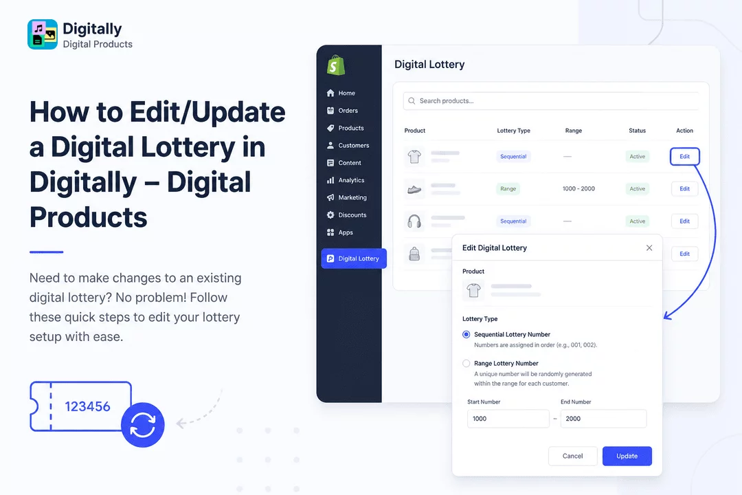 How to Edit/Update a Digital Lottery in Digitally – Digital Products