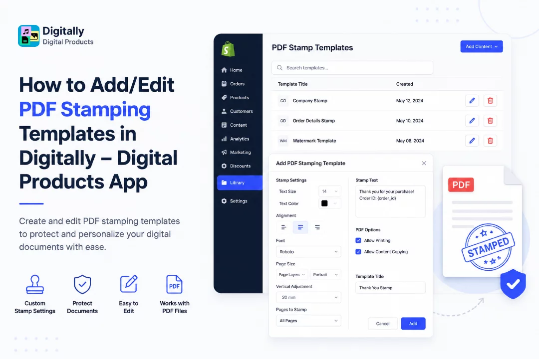 How to Add/Edit PDF Stamping Templates in Digitally – Digital Products App