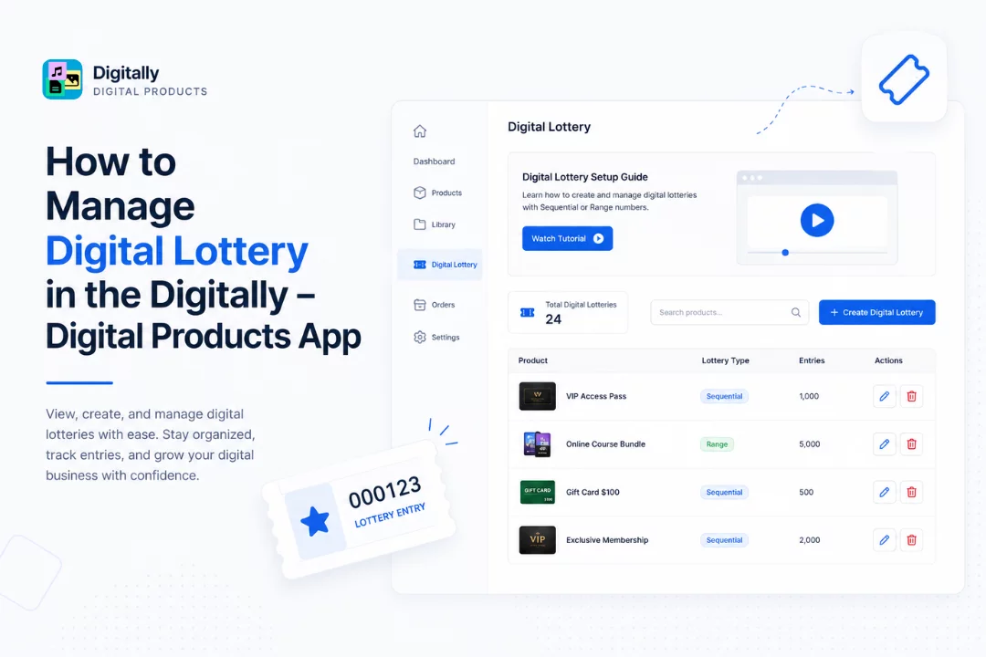 How to Manage Digital Lottery in the Digitally – Digital Products App