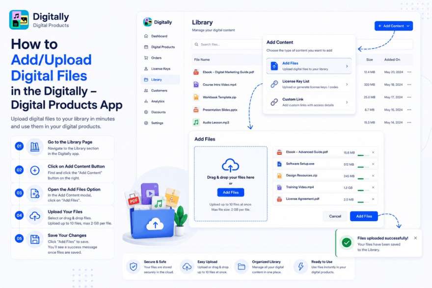 How to Add/Upload Digital Files in the Digitally – Digital Products App