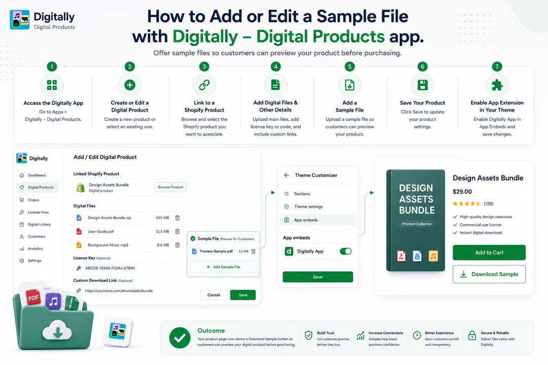 How to Add or Edit a Sample File with Digitally – Digital Products app.