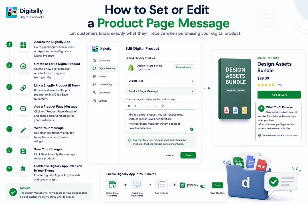 How to Set or Edit a Product Page Message