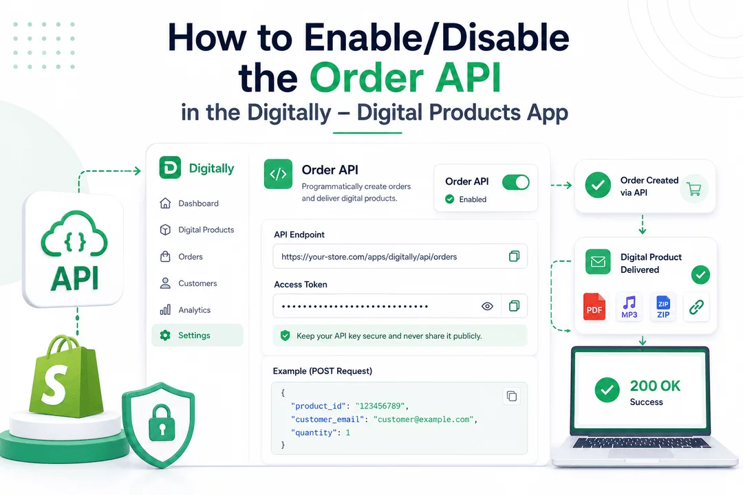 How to Enable/Disable the Order API in the Digitally – Digital Products App